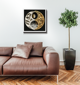 Wrapped canvas depicting glint and shadow play.